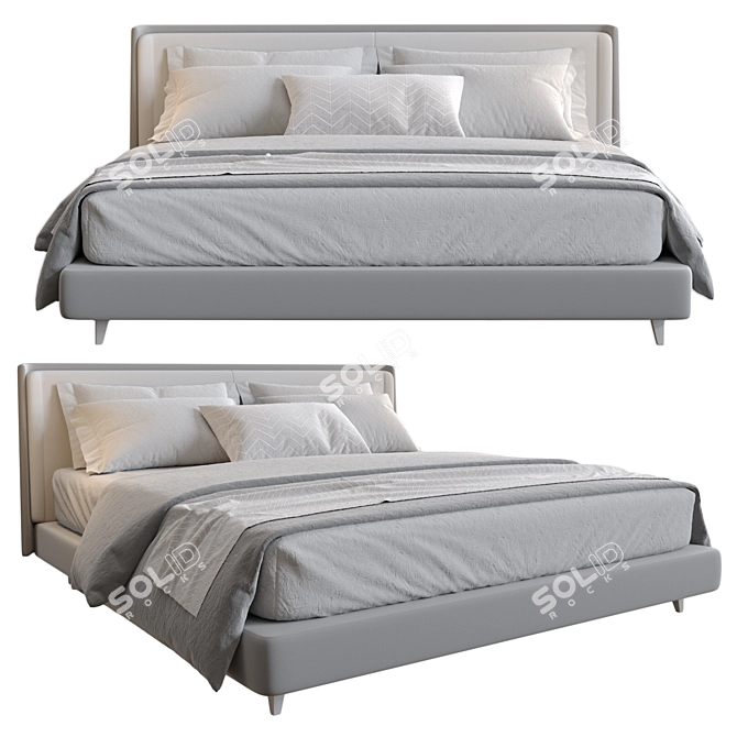 Elegant Natuzzi Bed: Stylish Comfort 3D model image 1