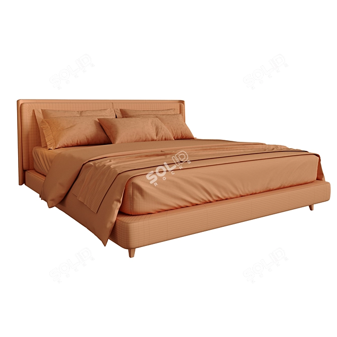 Elegant Natuzzi Bed: Stylish Comfort 3D model image 4