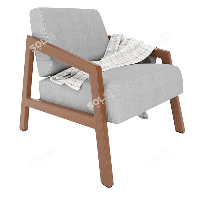 Elegant Modern Armchair 3D model image 2