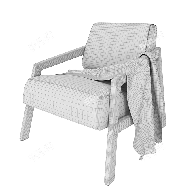 Elegant Modern Armchair 3D model image 4