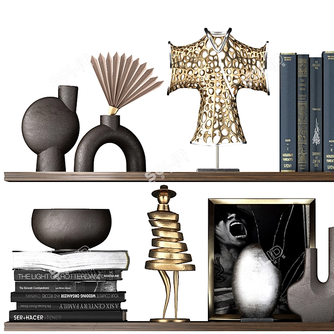 Modern Decorative Shelf Set 3D model image 3