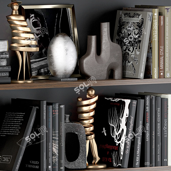 Modern Decorative Shelf Set 3D model image 8