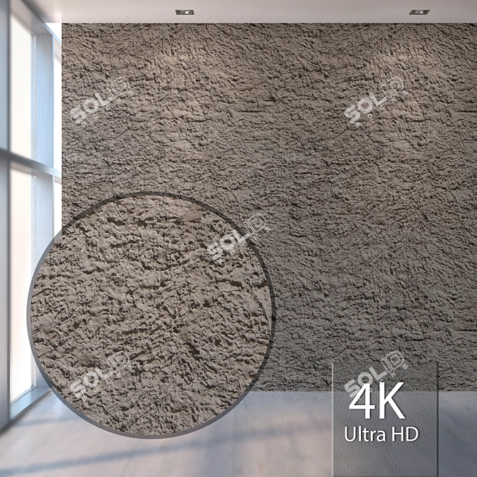 Seamless Rough Plaster Texture 3D model image 1