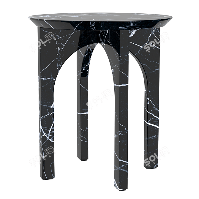 Modern Arch Marble Side Table 3D model image 1