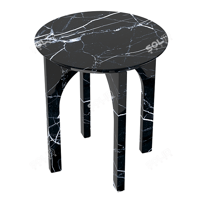Modern Arch Marble Side Table 3D model image 2