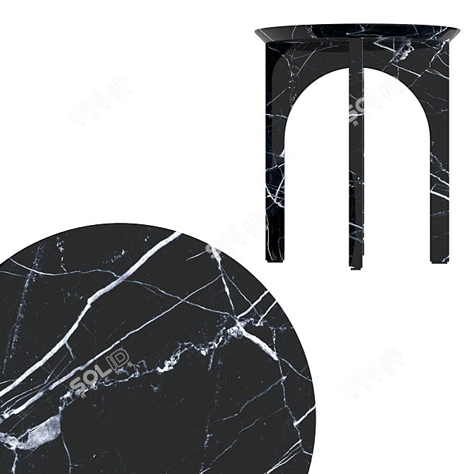 Modern Arch Marble Side Table 3D model image 3