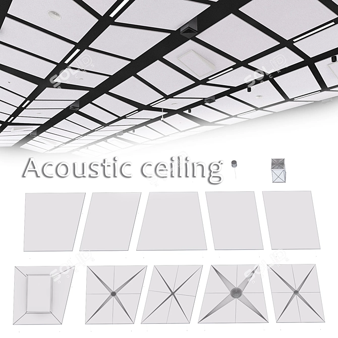 Armstrong Acoustic Ceiling Kit 3D model image 1