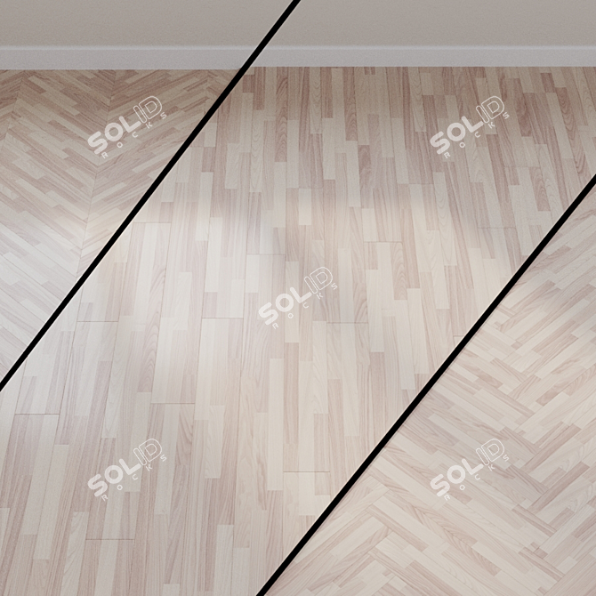 Oak Laminate Flooring in Beige Hues 3D model image 1