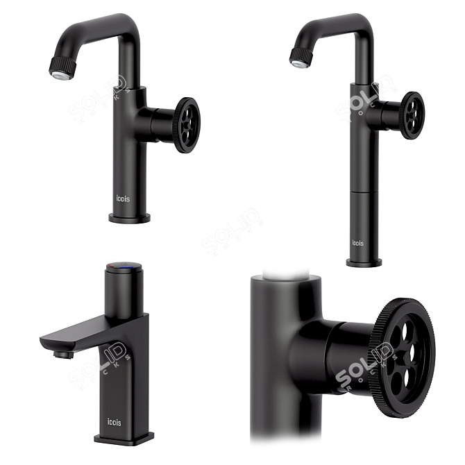 Modern Bathroom Mixer Set 3D model image 6