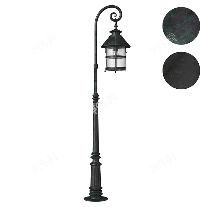 Elegant Iron Street Lamp 3D model image 1