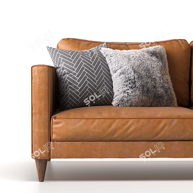 Elegant Hable Leather Sofa 3D model image 3