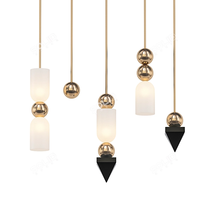 Ethereal Glow: Laur Chandelier 3D model image 1