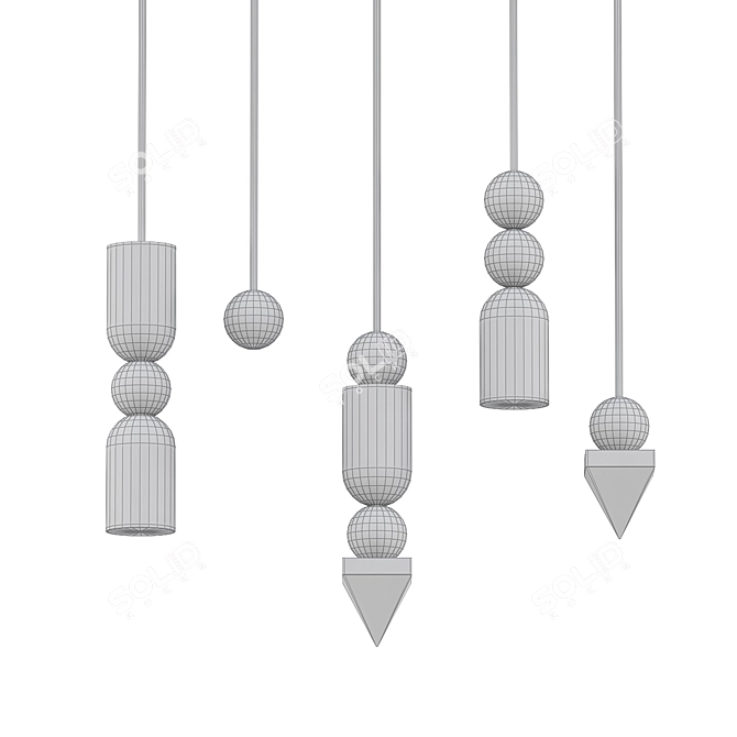 Ethereal Glow: Laur Chandelier 3D model image 2