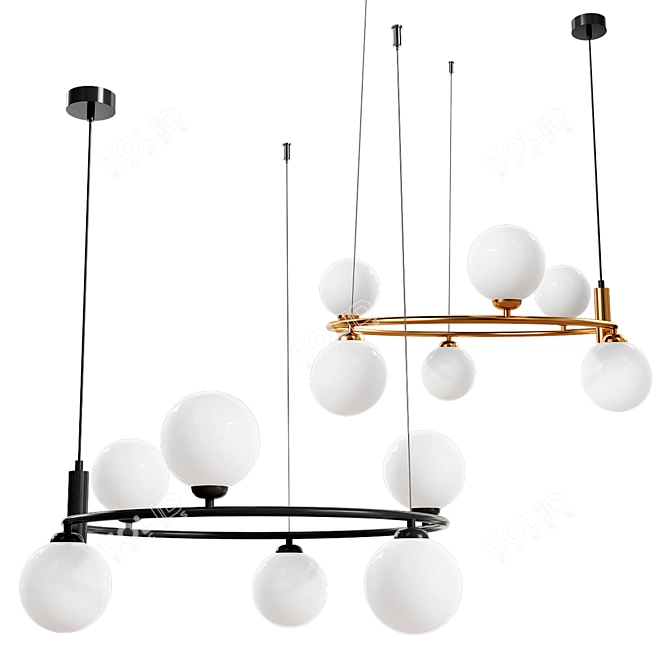 Modern Ring Pendant Lamp 3D model image 1