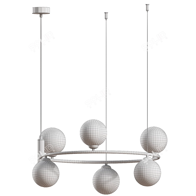 Modern Ring Pendant Lamp 3D model image 2