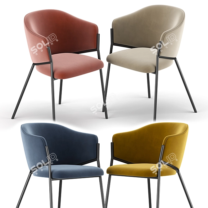Artistic Dining Chair: Beauty and Comfort 3D model image 2