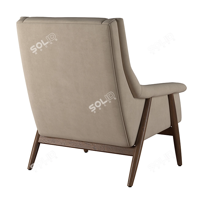 Timeless Luxury: RH Milo Baughman Leather Chair 3D model image 4