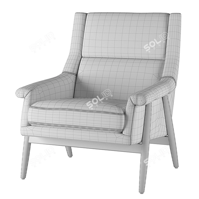 Timeless Luxury: RH Milo Baughman Leather Chair 3D model image 5