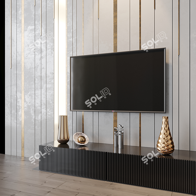 Modern TV Set with Studio-Inspired Design 3D model image 4