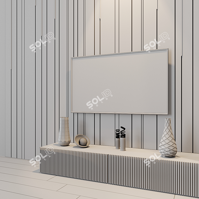 Modern TV Set with Studio-Inspired Design 3D model image 5