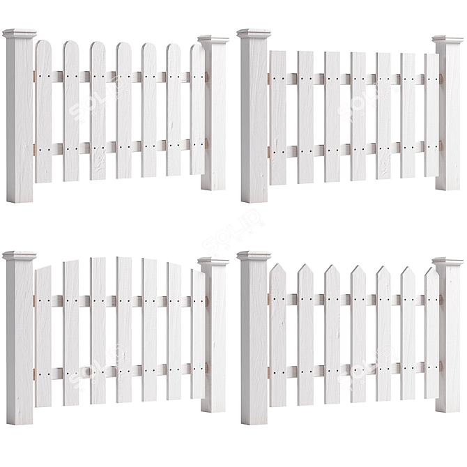 Versatile Garden Fence Set (2 Colors) 3D model image 2