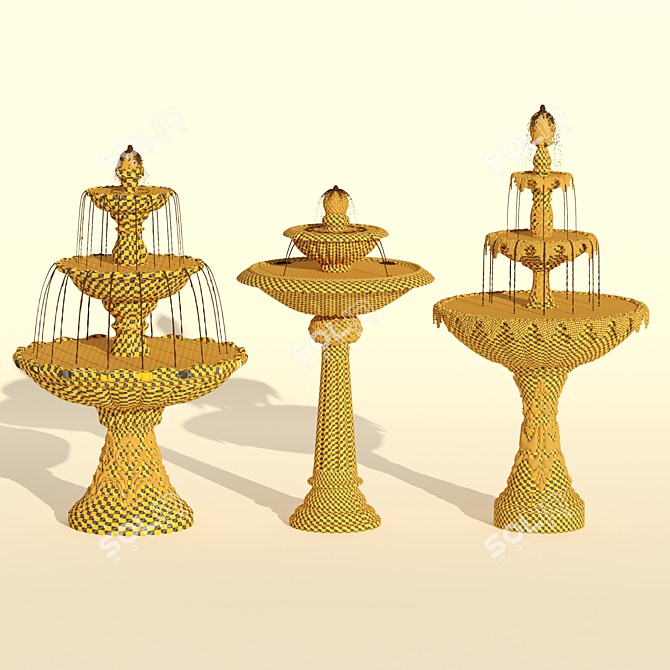 Elegant Fountain Set 3D model image 9