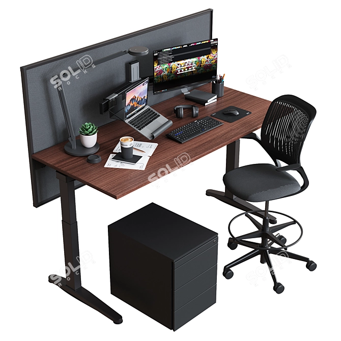 Steelcase Standing Desk 3D model image 4