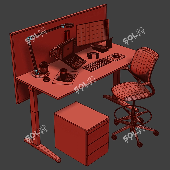 Steelcase Standing Desk 3D model image 5