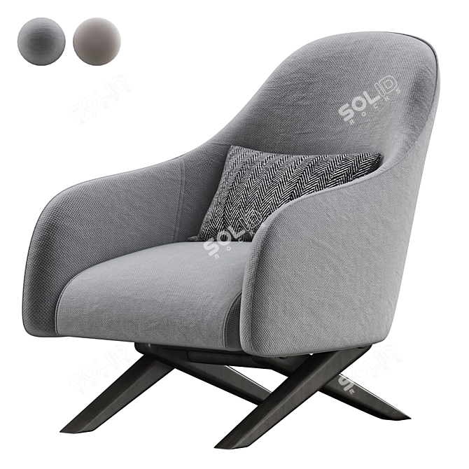 Poliform MARLON Armchair: Sleek and Stylish Seating Solution 3D model image 1