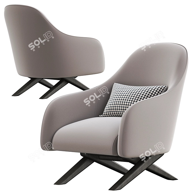 Poliform MARLON Armchair: Sleek and Stylish Seating Solution 3D model image 3