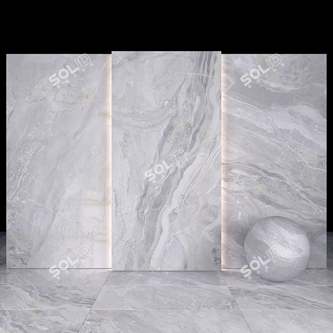 Elegant White Stone Slabs 3D model image 2