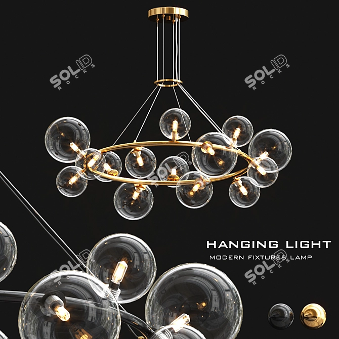 Modern Hanging Bubble Branch Chandelier 3D model image 1