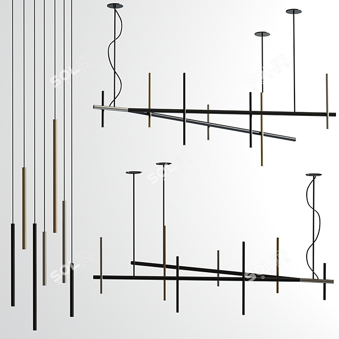 Miu Ceiling Suspension: Modern Elegance in Pendant Lighting 3D model image 1