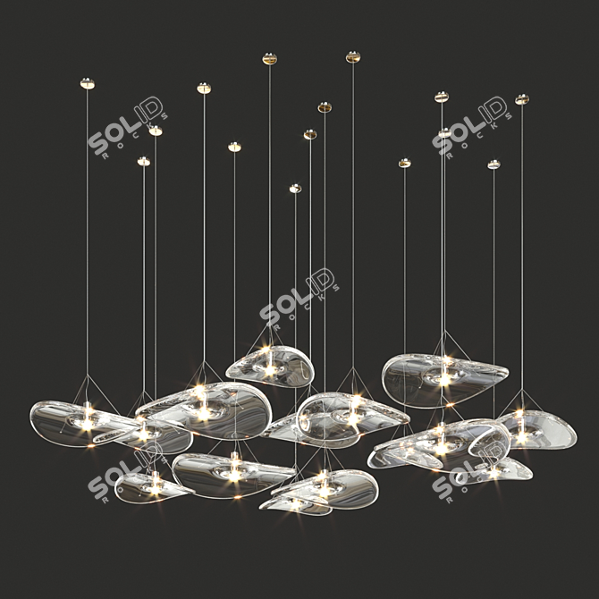 Luxury Illumination: Terzani Manta Chandelier 3D model image 2