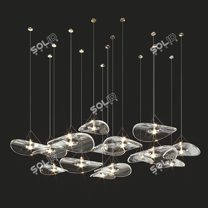 Luxury Illumination: Terzani Manta Chandelier 3D model image 5