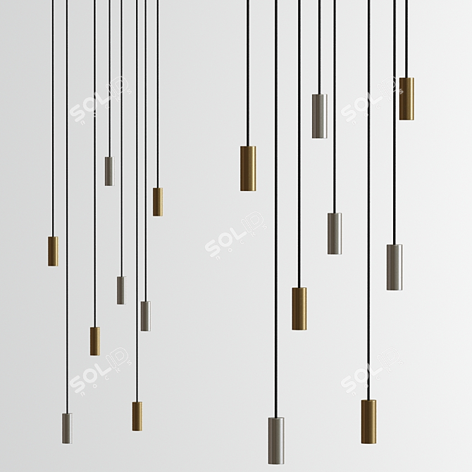 Vintage-inspired Volta Pendant Light 3D model image 3