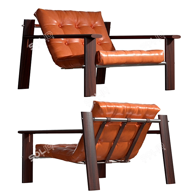 Vintage Brazilian Lounge Chairs by Percival Lafer 3D model image 1