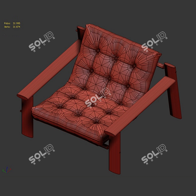 Vintage Brazilian Lounge Chairs by Percival Lafer 3D model image 3