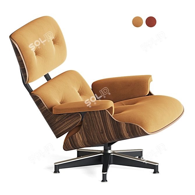 Elegant Eames Lounge Chair 3D model image 2