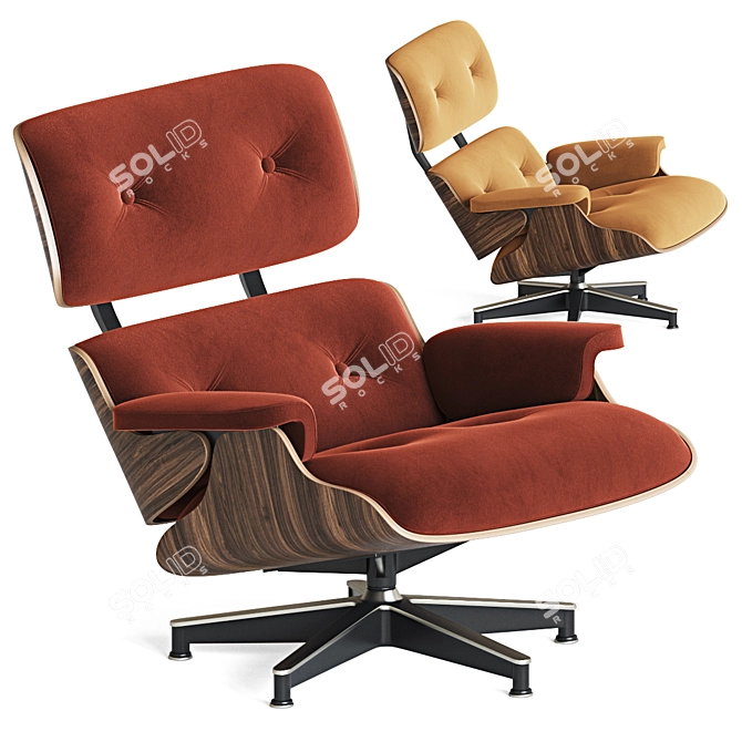 Elegant Eames Lounge Chair 3D model image 4