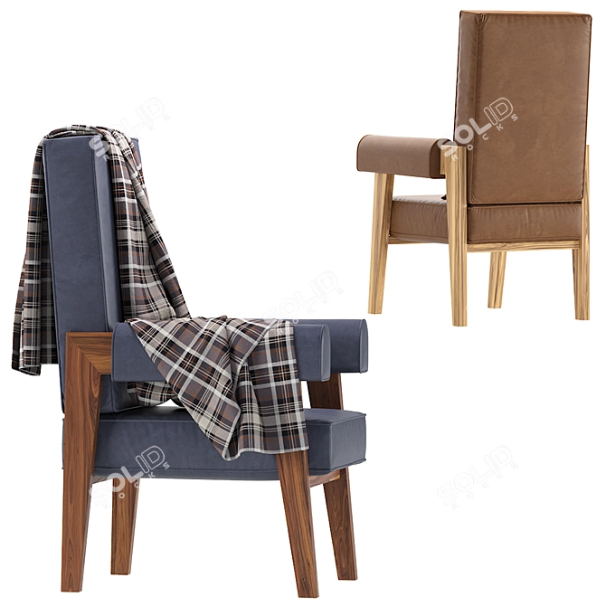 Elegant Milo High Chair: Stylish and Comfortable 3D model image 2