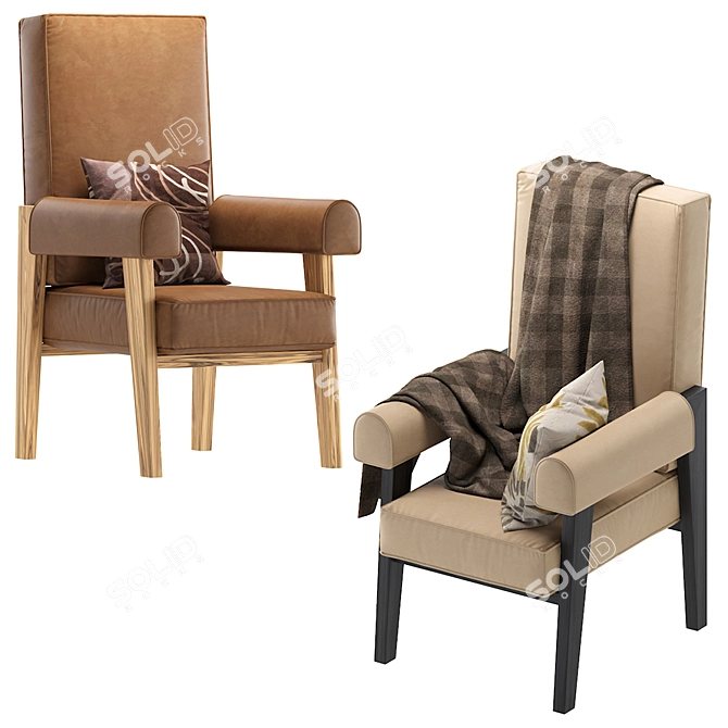 Elegant Milo High Chair: Stylish and Comfortable 3D model image 3