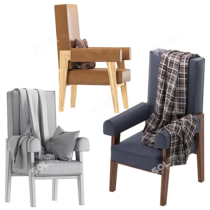 Elegant Milo High Chair: Stylish and Comfortable 3D model image 5