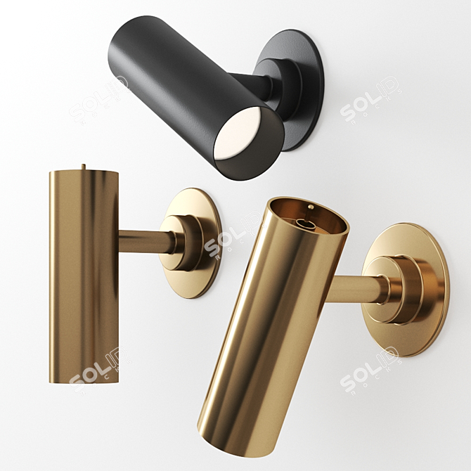 CTO Heron Wall Sconce: Satin Brass Elegance 3D model image 1