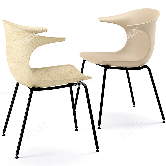 Modern Loop Mono Armchair: Stylish and Space-Saving 3D model image 3