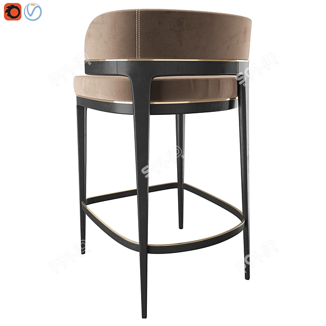 Refined Grange Bar Stool: Luxury Craftsmanship 3D model image 2