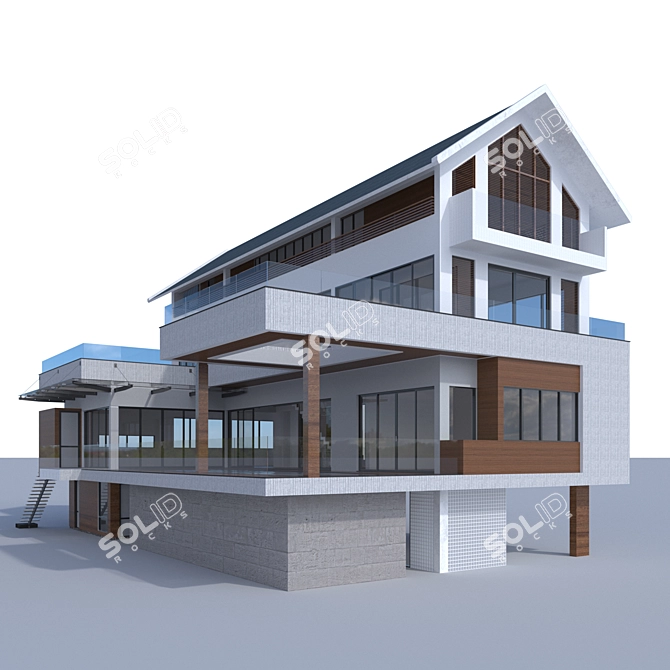 Spacious and Sturdy Building 5 3D model image 1