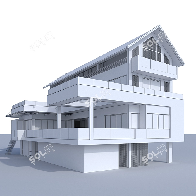 Spacious and Sturdy Building 5 3D model image 3