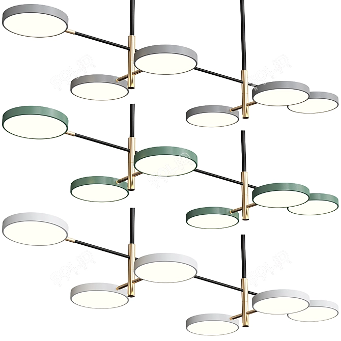 Sleek Scandy Pendant Light 3D model image 1