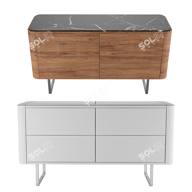 Elegant 140 cm Cabinet Adara 3D model image 2